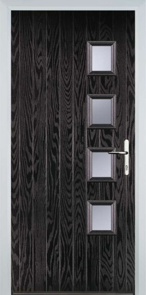 Door Stop 4 Square (W4) Contemporary - Black Brown