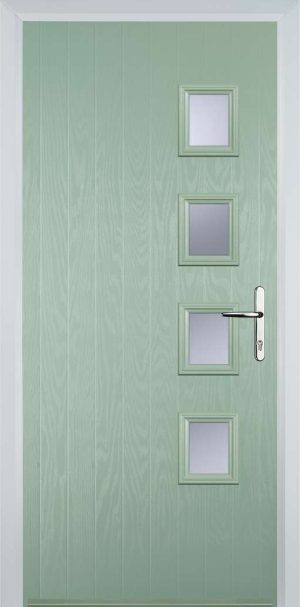 Door Stop 4 Square (W4) Contemporary - Chartwell Green