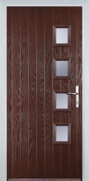 Door Stop 4 Square (W4) Contemporary - Dark Wood
