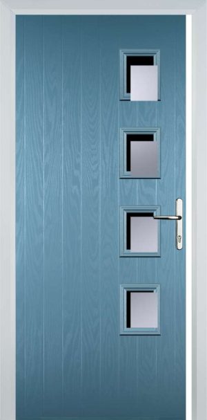 Door Stop 4 Square (W4) Contemporary - Pastle Blue