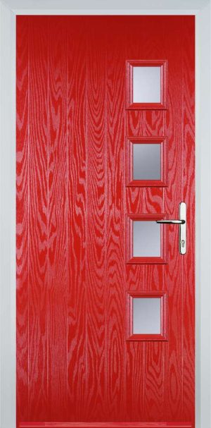 Door Stop 4 Square (W4) Contemporary - Poppy Red