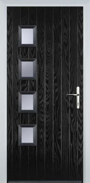 Door Stop 4 Square (W4H) Contemporary - Black
