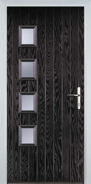 Door Stop 4 Square (W4H) Contemporary - Black Brown