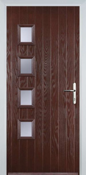 Door Stop 4 Square (W4H) Contemporary - Dark Wood