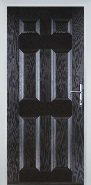 Door Stop 6 Panel (H) Traditional Door - Black Brown