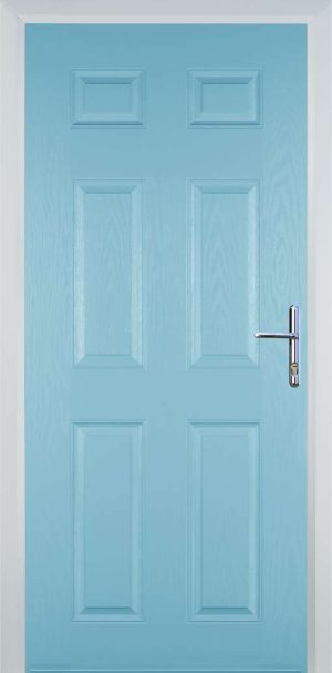 Door Stop 6 Panel (H) Traditional Door - Duck Egg blue