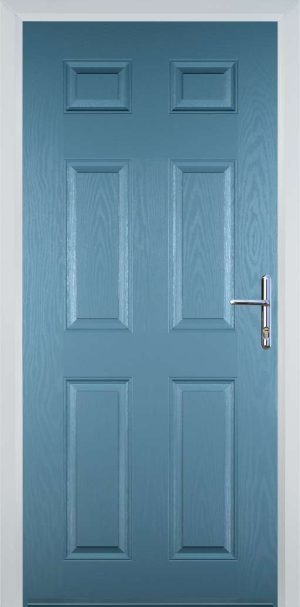 Door Stop 6 Panel (H) Traditional Door - Pastle Blue