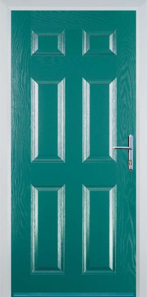 Door Stop 6 Panel (H) Traditional Door - Turquoise blue