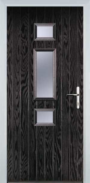 Door Stop Mid 3 Square (S) Contemporary - Black Brown