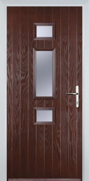 Door Stop Mid 3 Square (S) Contemporary - Dark Wood