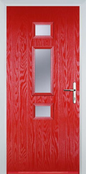 Door Stop Mid 3 Square (S) Contemporary - Poppy Red