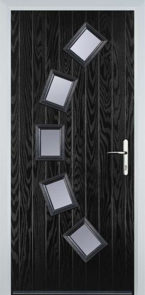 Door Stop 5 Square Curved (54) Contemporary - Black