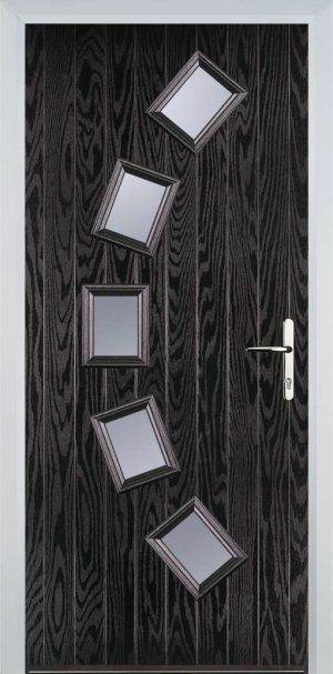 Door Stop 5 Square Curved (54) Contemporary - Black Brown