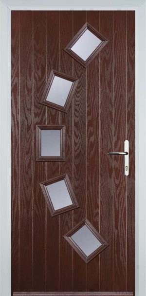 Door Stop 5 Square Curved (54) Contemporary - Dark Wood
