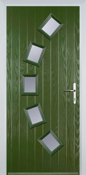 Door Stop 5 Square Curved (54) Contemporary - Fern Green