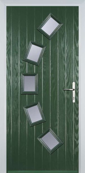 Door Stop 5 Square Curved (54) Contemporary - Green