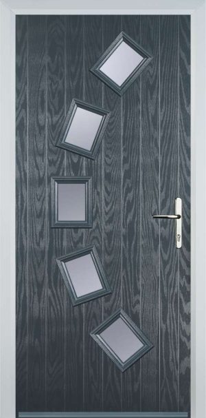 Door Stop 5 Square Curved (54) Contemporary - Grey