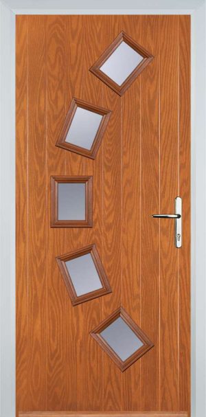 Door Stop 5 Square Curved (54) Contemporary - Oak