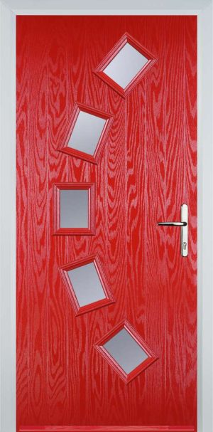 Door Stop 5 Square Curved (54) Contemporary - Poppy Red