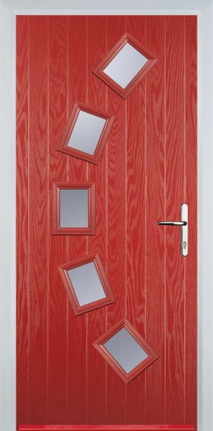 Door Stop 5 Square Curved (54) Contemporary - Red