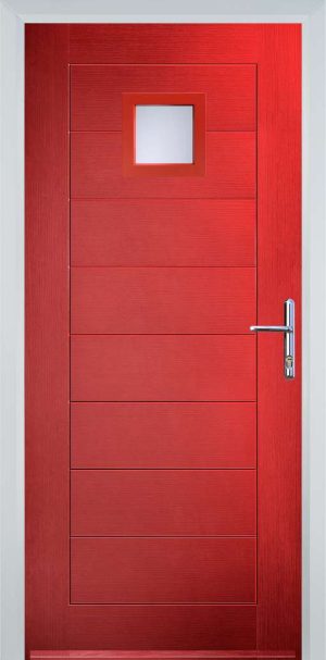 Door Stop 1 Square (81) Modern - Poppy Red