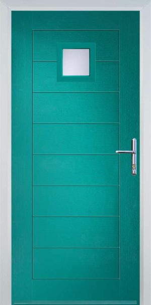 Door Stop 1 Square (81) Modern - Turquoise blue