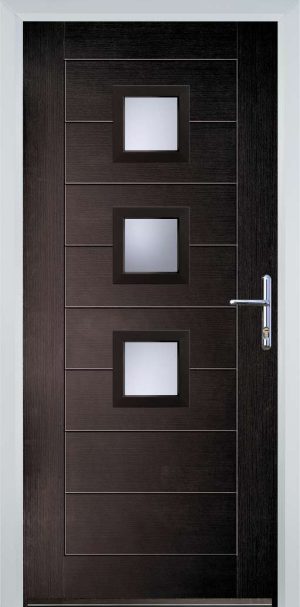 Door Stop 3 Square (82) Modern - Black Brown