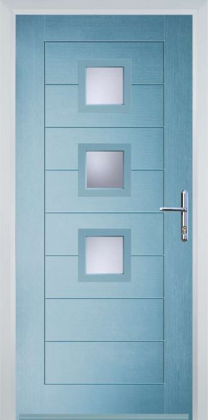 Door Stop 3 Square (82) Modern - Duck Egg blue