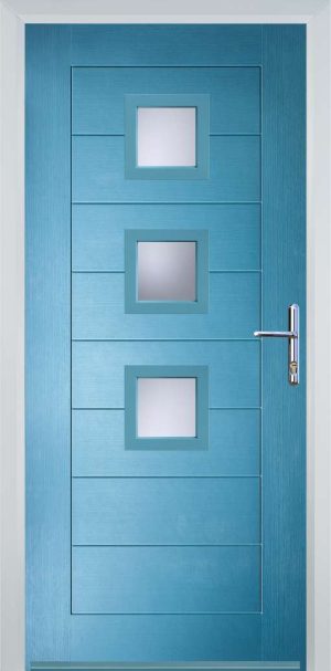 Door Stop 3 Square (82) Modern - Pastle Blue