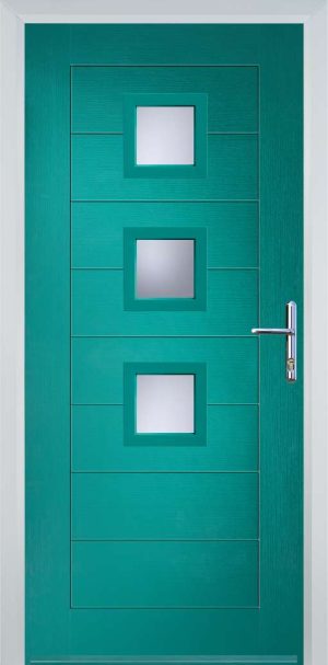 Door Stop 3 Square (82) Modern - Turquoise blue