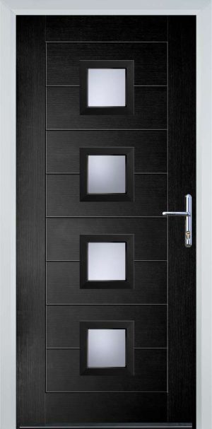 Door Stop 4 Square Mid (83) Modern - Black
