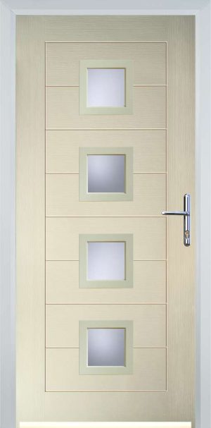 Door Stop 4 Square Mid (83) Modern - Cream