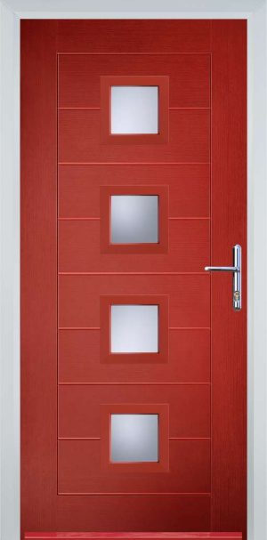 Door Stop 4 Square Mid (83) Modern - Red