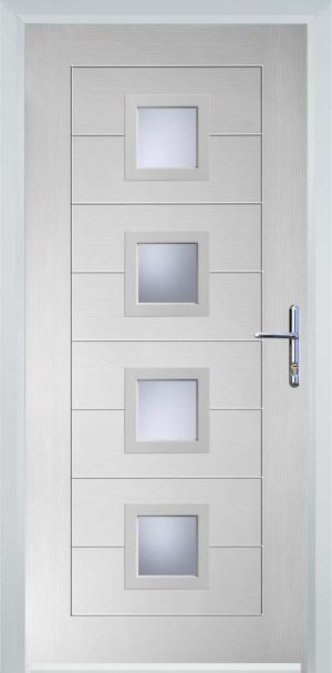 Door Stop 4 Square Mid (83) Modern - White