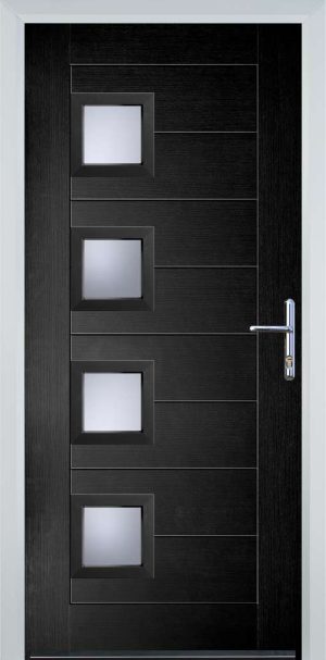 Door Stop 4 Square (84) Modern - Black