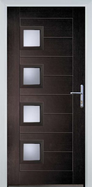 Door Stop 4 Square (84) Modern - Black Brown