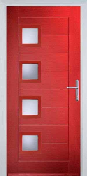 Door Stop 4 Square (84) Modern - Poppy Red