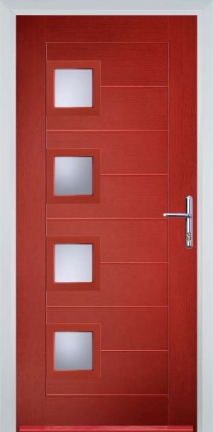 Door Stop 4 Square (84) Modern - Red