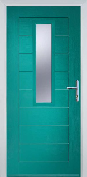 Door Stop Mid Square (85) Modern - Turquoise blue